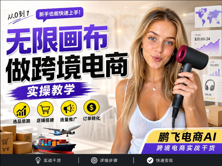 【跨境电商必备】AI无线画布制作商品宣传视频,四步搞定,无线画布工作流,操作简单好上手-轻创终点站