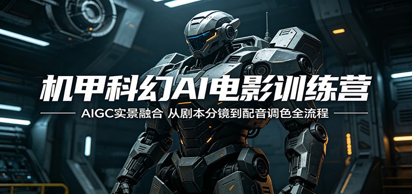 机甲科幻AI电影训练营：AIGC实景融合，从剧本分镜到配音调色全流程-源创文化:轻创终点站
