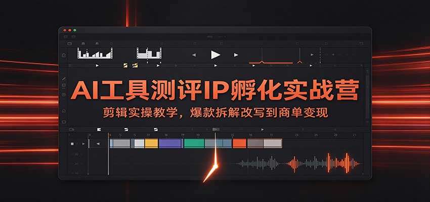AI工具测评IP孵化实战营：剪辑实操教学，爆款拆解改写到商单变现-轻创终点站