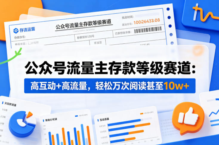 公众号流量主之存款等级赛道，高互动+高流量，轻松达到万次阅读，甚至10w+-源创文化:轻创终点站