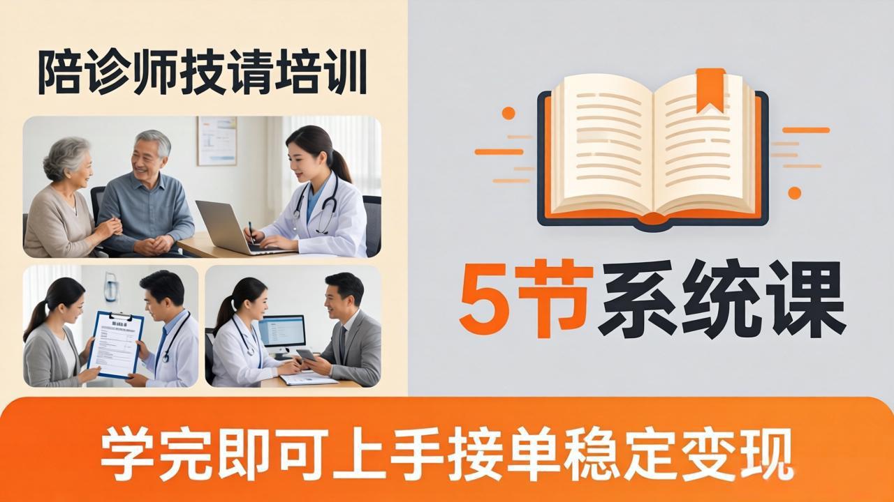 想做陪诊师不知从何下手？5节系统课教你掌握核心技能，学完即可上手接单稳定变现-源创文化:轻创终点站