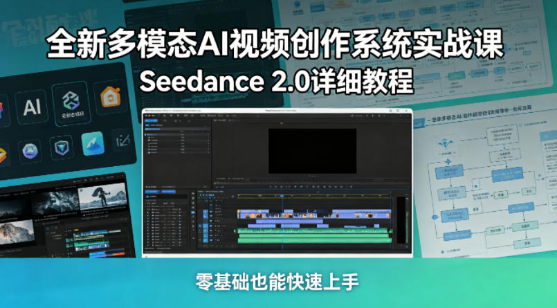 全新多模态AI视频创作系统实战课，Seedance 2.0详细教程，零基础也能快速上手-源创文化:轻创终点站