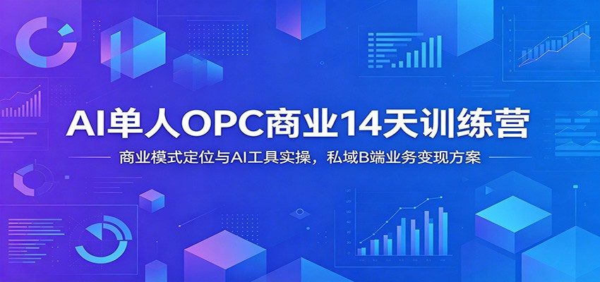 AI单人OPC商业14天训练营：商业模式定位与AI工具实操，私域B端业务变现方案-源创文化:轻创终点站