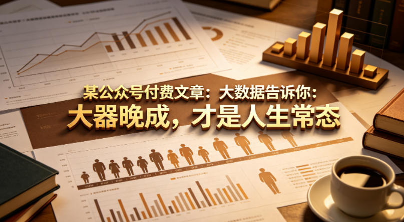 某公众号付费文章：大数据告诉你：大器晚成，才是人生常态-源创文化:轻创终点站