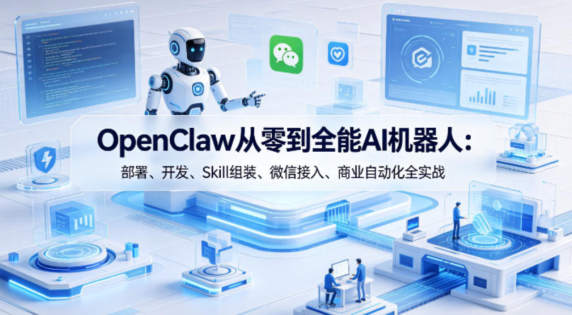 OpenClaw从零到全能AI机器人：部署、开发、Skill组装、微信接入、商业自动化全实战-源创文化:轻创终点站