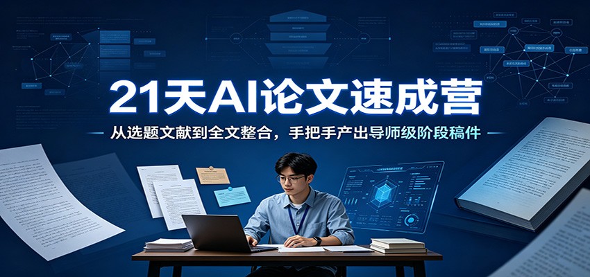21天AI论文速成营：从选题文献到全文整合，手把手产出导师级阶段稿件-轻创终点站