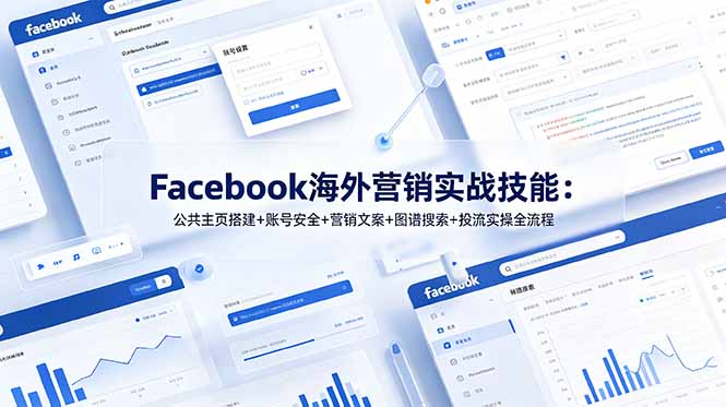 Facebook海外营销实战技能：公共主页搭建+账号安全+营销文案+图谱搜索+投流实操全流程-源创文化:轻创终点站
