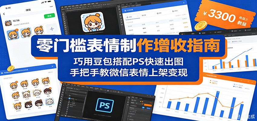零门槛表情制作增收指南：巧用豆包搭配 PS 快速出图，手把手教微信表情上架变现-源创文化:轻创终点站