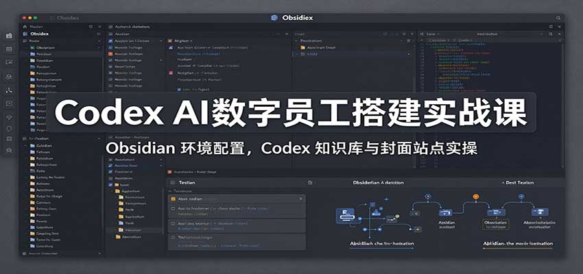 Codex AI数字员工搭建实战课：Obsidian 环境配置，Codex 知识库与封面站点实操-轻创终点站