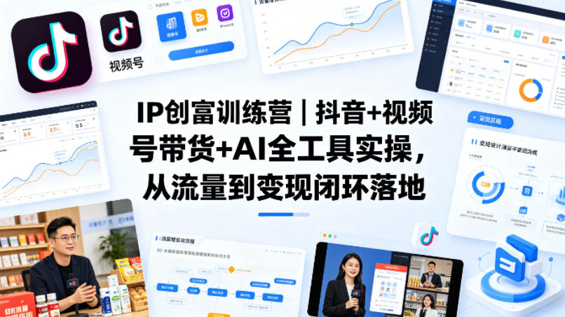 IP创富训练营｜抖音+视频号带货+AI全工具实操，从流量到变现闭环落地-源创文化:轻创终点站
