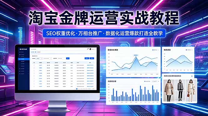 2026 淘宝金牌运营实战教程，SEO权重优化万相台推广，数据化运营爆款打造全教学-源创文化:轻创终点站