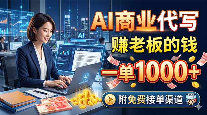 AI商业代写，赚老板的钱，一单1000+，附免费接单渠道-源创文化:轻创终点站