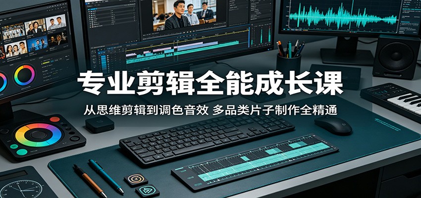专业剪辑全能成长课：从思维剪辑到调色音效，多品类片子制作全精通-源创文化:轻创终点站