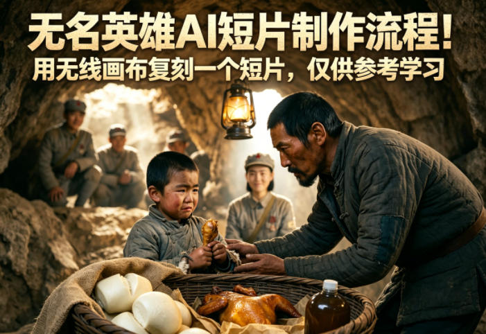 无名英雄AI短片制作流程！用无线画布复刻一个短片，仅供参考学习-源创文化:轻创终点站