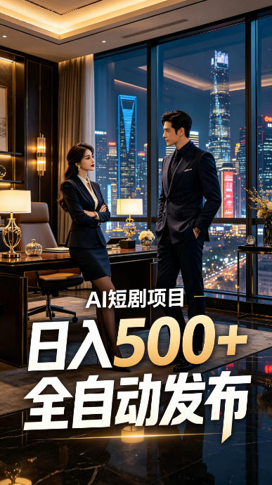 快手AI短剧自动发布，矩阵批量运营变现，轻资产副业项目，日入500+【揭秘】-轻创终点站