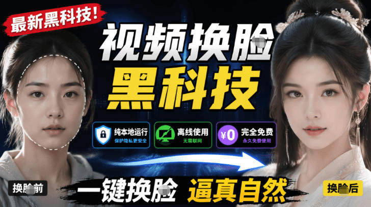 AI人工智能如此夸张？一键视频换Lian黑科技，纯本地离线运行，本地视频换Lian娱乐工具，AI FaceSwap-源创文化:轻创终点站