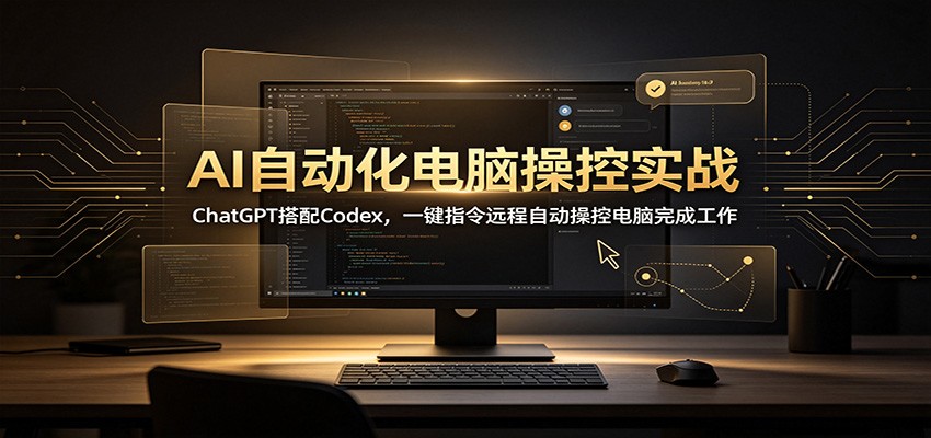 AI自动化电脑操控实战：ChatGPT搭配Codex，一键指令远程自动操控电脑完成工作-轻创终点站