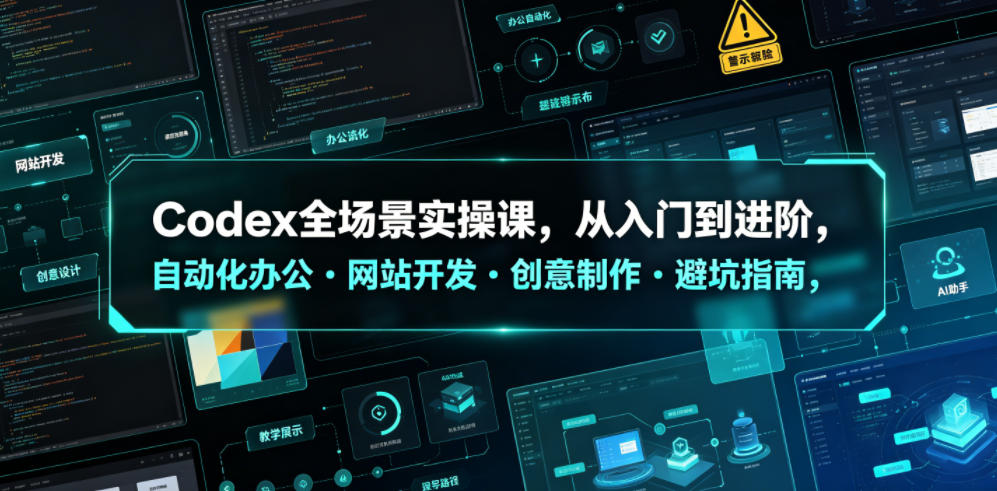 Codex全场景实操课，从入门到进阶，自动化办公・网站开发・创意制作・避坑指南，全流程教学-源创文化:轻创终点站