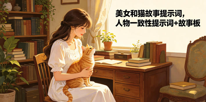 美女和猫故事提示词,人物一致性提示词+故事板-源创文化:轻创终点站