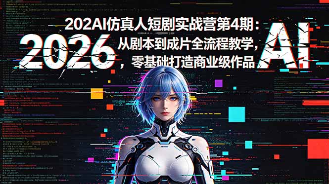 2026AI仿真人短剧实战营第4期：从剧本到成片全流程教学，零基础打造商业级作品-源创文化:轻创终点站