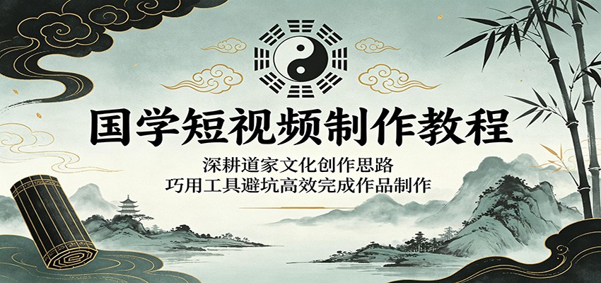国学短视频制作教程：深耕道家文化创作思路，巧用工具避坑高效完成作品制作-源创文化:轻创终点站