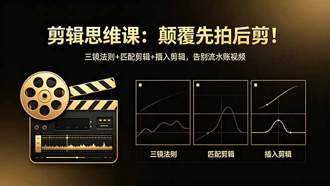剪辑思维课：颠覆先拍后剪！三镜法则+匹配剪辑+插入剪辑，告别流水账视频-源创文化:轻创终点站