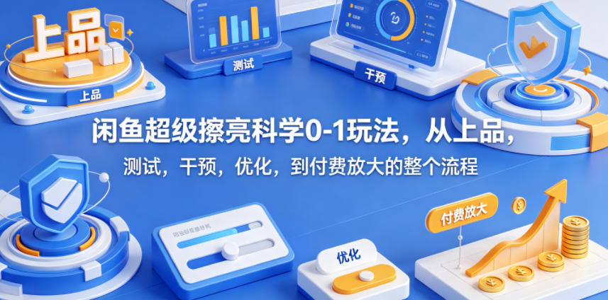 闲鱼超级擦亮科学0-1玩法，从上品，测试，干预，优化，到付费放大的整个流程-源创文化:轻创终点站