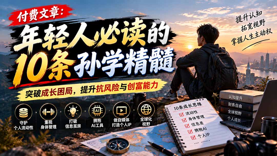 付费文章：年轻人必读的10条孙学精髓，突破成长困局，提升抗风险与创富能力-轻创终点站