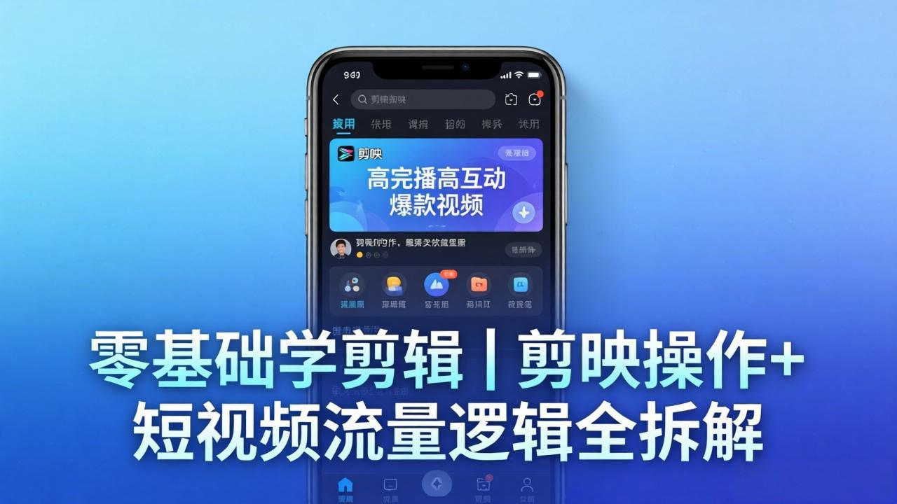 【零基础学剪辑】剪映操作+短视频流量逻辑全拆解｜手把手教你剪出高完播高互动爆款视频-源创文化:轻创终点站