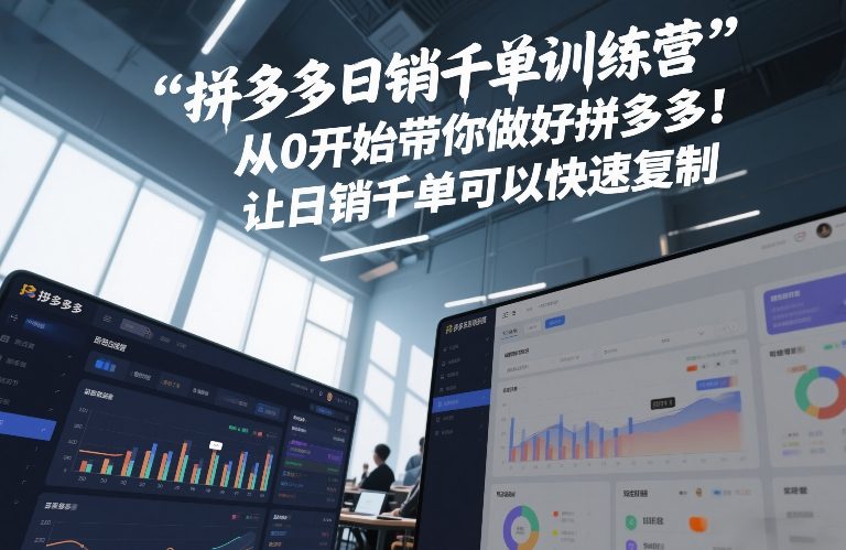 拼多多日销千单训练营，从0开始带你做好拼多多，让日销千单可以快速复制(更新26年9月)-轻创终点站