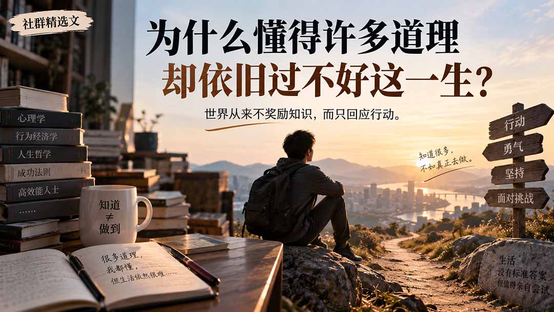 社群精选文：为什么懂得许多道理却依旧过不好这一生？-轻创终点站