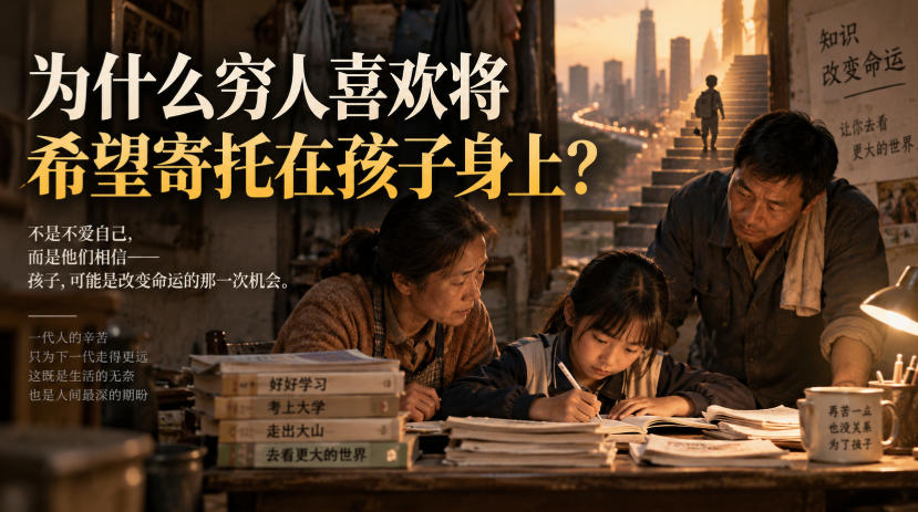 某社群精品文章：为什么穷人喜欢将希望寄托在孩子身上？-轻创终点站