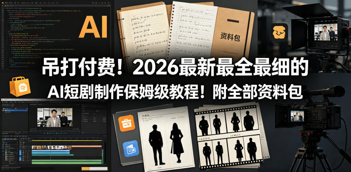 吊打付费！2026最新最全最细的AI短剧制作保姆级教程！附全部资料包-源创文化:轻创终点站