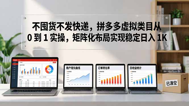 不囤货不发快递，拼多多虚拟类目从 0 到 1 实操，矩阵化布局实现稳定日入 1K-源创文化:轻创终点站