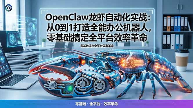 OpenClaw龙虾自动化实战：从0到1打造全能办公机器人，零基础搞定全平台效率革命-源创文化:轻创终点站