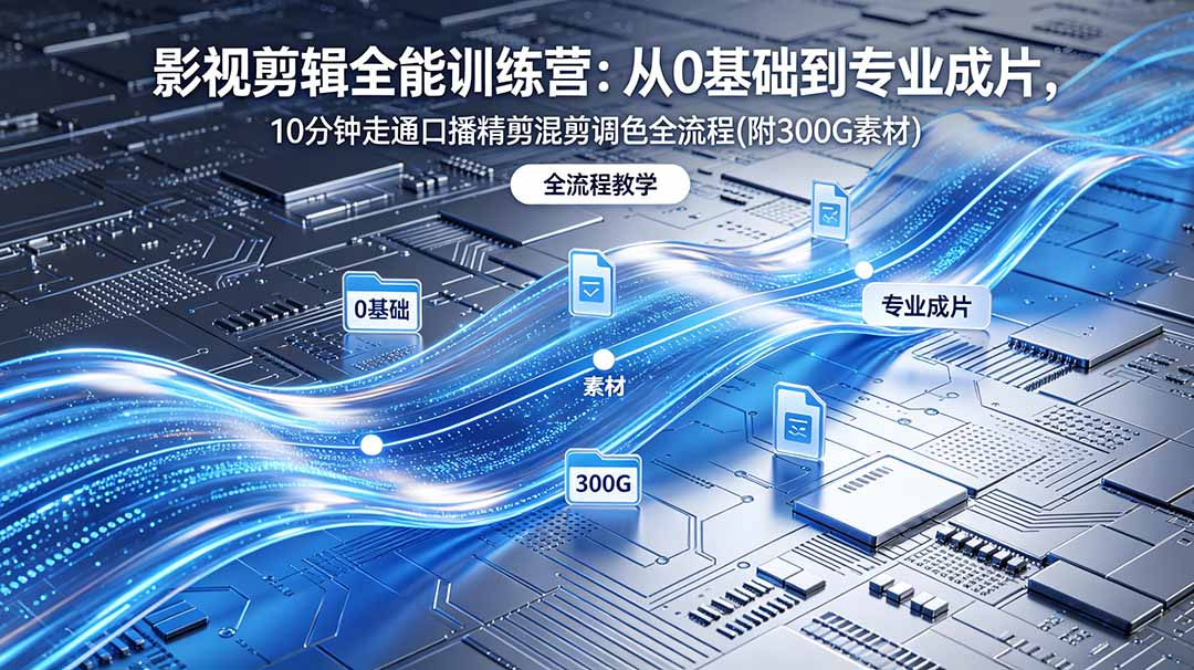 2026影视剪辑全能实战课｜0基础到专业成片，全流程教学，高清带300G素材-源创文化:轻创终点站