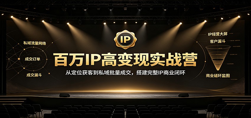 百万IP高变现实战营：从定位获客到私域批量成交，搭建完整IP商业闭环-轻创终点站