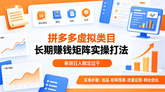 做拼多多虚拟类目想长期賺钱？这套矩阵实操打法，亲测日入稳定过千【揭秘】-源创文化:轻创终点站