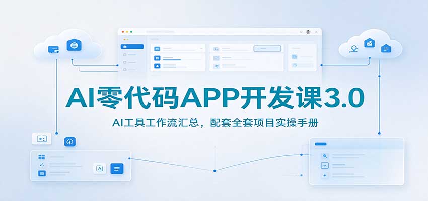 AI零代码APP开发课3.0：AI工具工作流汇总，配套全套项目实操手册-轻创终点站