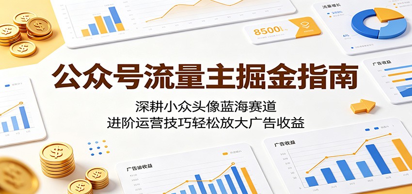 公众号流量主掘金指南：深耕小众头像蓝海赛道，进阶运营技巧轻松放大广告收益-源创文化:轻创终点站