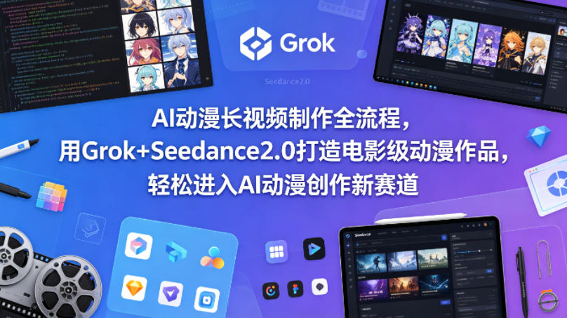 AI动漫长视频制作全流程，用Grok+Seedance2.0打造电影级动漫作品，轻松进入AI动漫创作新赛道-源创文化:轻创终点站
