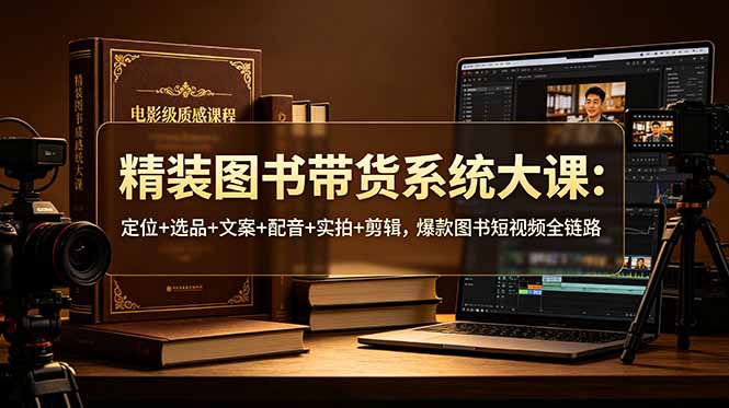 精装图书带货系统大课：定位+选品+文案+配音+实拍+剪辑，爆款图书短视频全链路-源创文化:轻创终点站