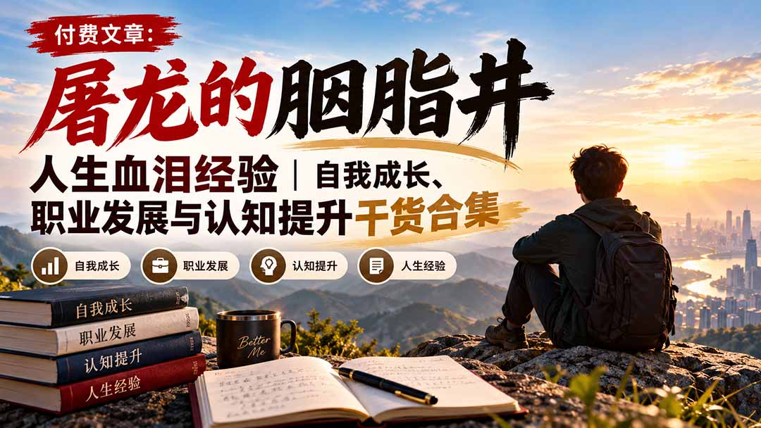 付费文章：屠龙的胭脂井人生血泪经验｜自我成长、职业发展与认知提升干货合集-轻创终点站
