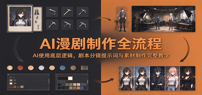 AI漫剧制作全流程：AI使用底层逻辑，剧本分镜提示词与素材制作完整教学-轻创终点站