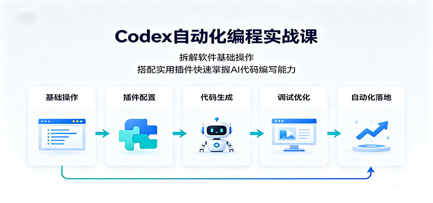 Codex自动化编程实战课：拆解软件基础操作，搭配实用插件快速掌握AI代码编写能力-轻创终点站