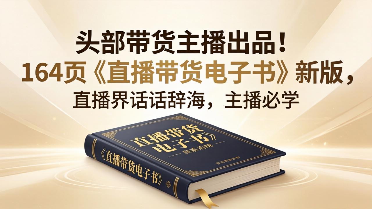 头部带货主播出品！164页《直播带货电子书》新版，直播界话术辞海，主播必学-源创文化:轻创终点站