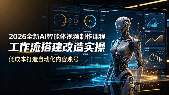 2026全新AI Codex智能体视频制作课程,工作流搭建改造实操,低成本打造自动化内容账号-源创文化:轻创终点站