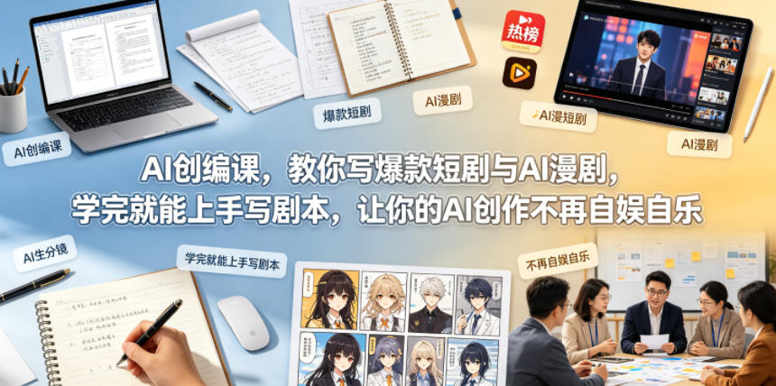 AI创编课，教你写爆款短剧与AI漫剧，学完就能上手写剧本，让你的AI创作不再自娱自乐(更新0521)-源创文化:轻创终点站