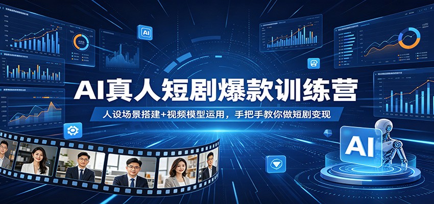 AI真人短剧爆款训练营：人设场景搭建+视频模型运用，手把手教你做短剧变现-源创文化:轻创终点站