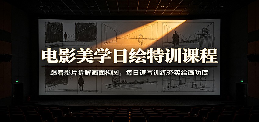 电影美学日绘特训课程：跟着影片拆解画面构图，每日速写训练夯实绘画功底-轻创终点站